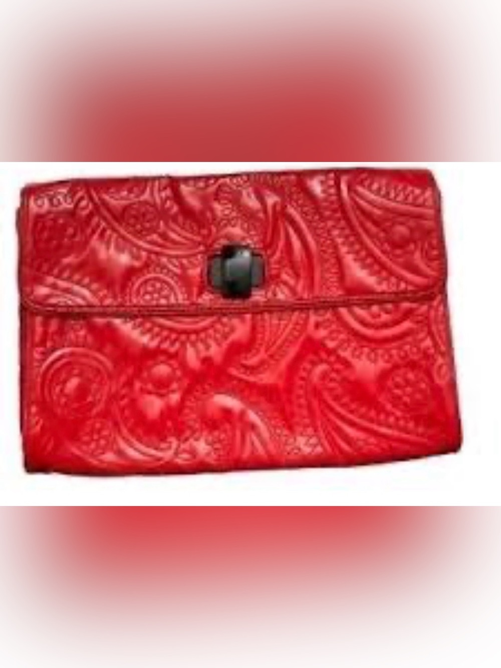 Kate Spade Red Embossed Leather Clutch - Women Bags